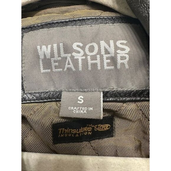 Wilsons Leather Y2K Men Polished Thinsulate Outerwear Quilted Lining Jacket S - Picture 5 of 11